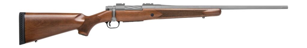 Mossberg Patriot .350 Legend rifle with 22-inch fluted barrel and walnut stock
