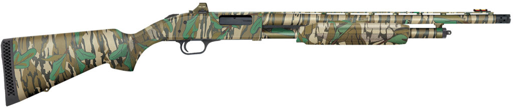 Mossberg 500 Turkey 20 gauge shotgun with Mossy Oak Greenleaf finish and Holosun HS407K