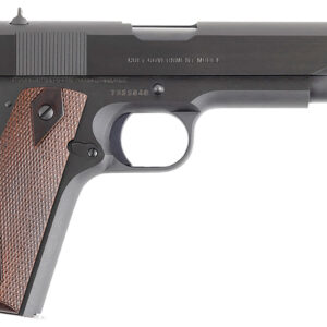 Colt Government Series 70 1911 .45 ACP pistol with 5-inch blued barrel and wood grips