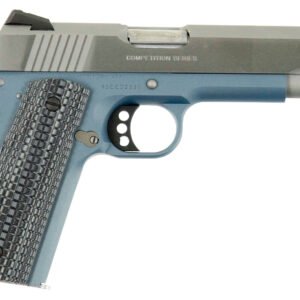 Colt Competition 9mm Luger pistol with 5-inch barrel and blue titanium frame