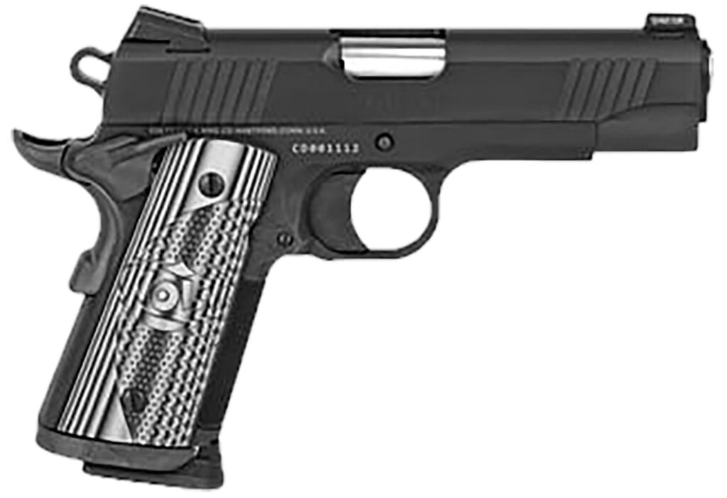 Colt 1911 Commander Combat Unit 9mm pistol with 4.25-inch barrel and gray G10 grips