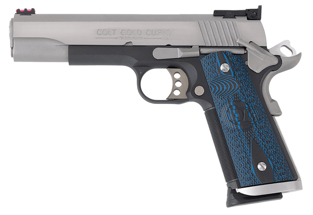 Colt Gold Cup Trophy .45 ACP handgun with 5-inch barrel and G10 grips