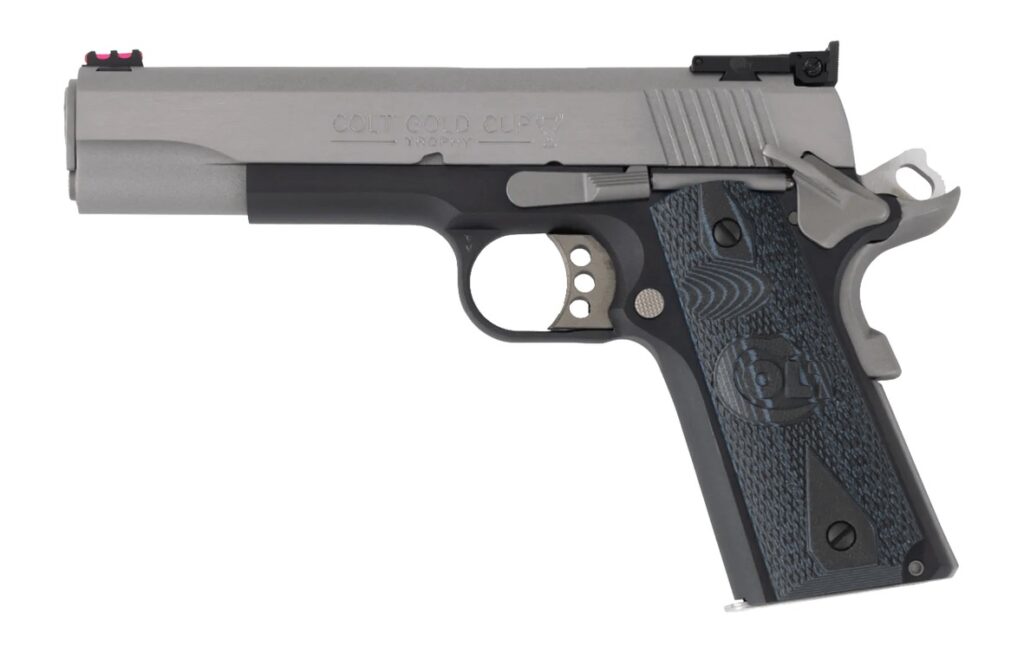 Colt Gold Cup .38 Super Auto two-tone semi-automatic handgun with G10 grips