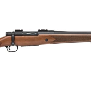 Mossberg Patriot bolt action rifle with walnut stock and 22 inch fluted barrel