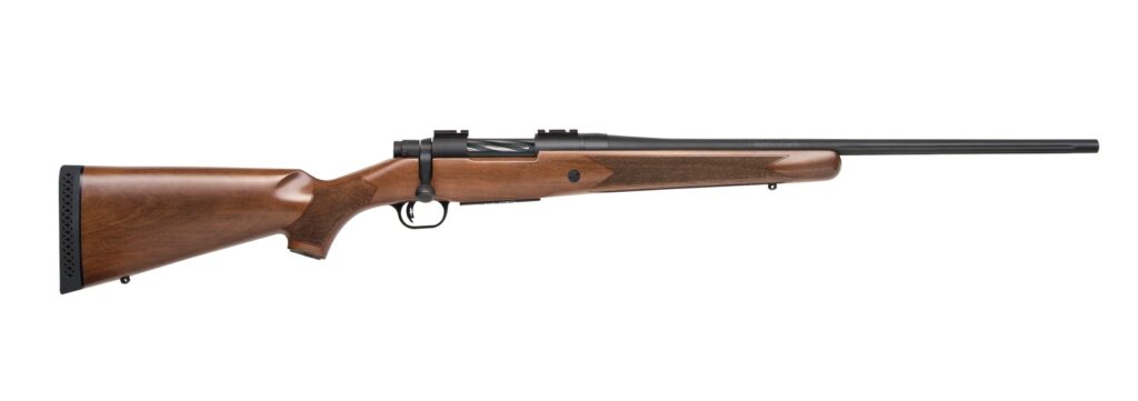 Mossberg Patriot .270 Winchester bolt-action rifle with 22-inch fluted barrel and walnut stock