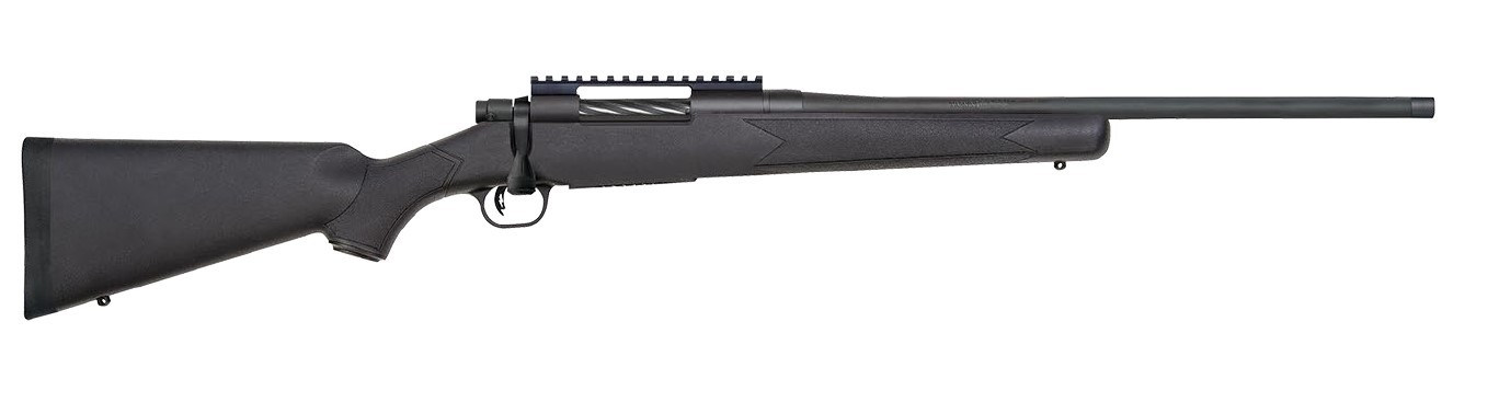 Mossberg Patriot Carbine 7mm PRC 20 Inch Threaded Rifle - Centurion Armament Co Mossberg Patriot Carbine 7mm PRC rifle with 20 inch threaded barrel and black synthetic stock
