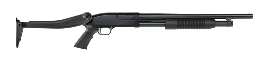 Maverick 88 Security 12 gauge pump shotgun with ATI top-folding stock