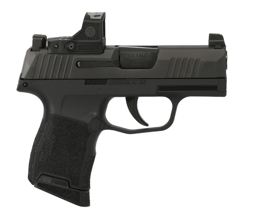 Sig Sauer P365 9mm pistol with ROMEO-RS Compact optic and XRAY3 sights