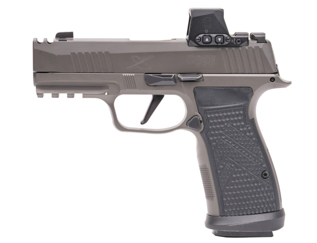 SIG SAUER P365 AXG LEGION 9mm pistol with gray finish and 3.1-inch barrel