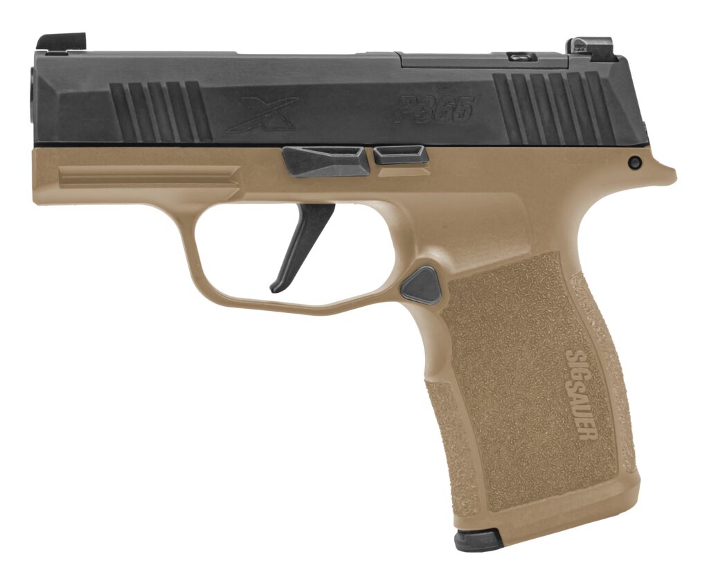 SIG SAUER P365X 9mm pistol with coyote and black finish