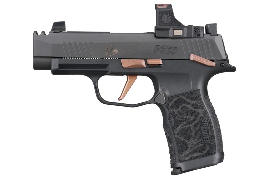 SIG SAUER P365 XL ROSE 9mm handgun with ROMEO-RS optic and two magazines