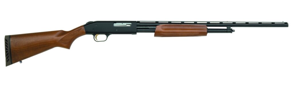 Mossberg 500 All Purpose Field .410 bore shotgun with 24 inch blued vent rib barrel and hardwood stock