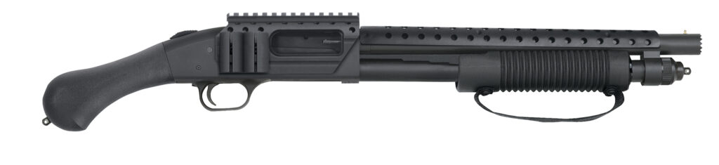 Mossberg 590 Shockwave SPX 12 gauge pump-action shotgun with Raptor Grip and heat shield