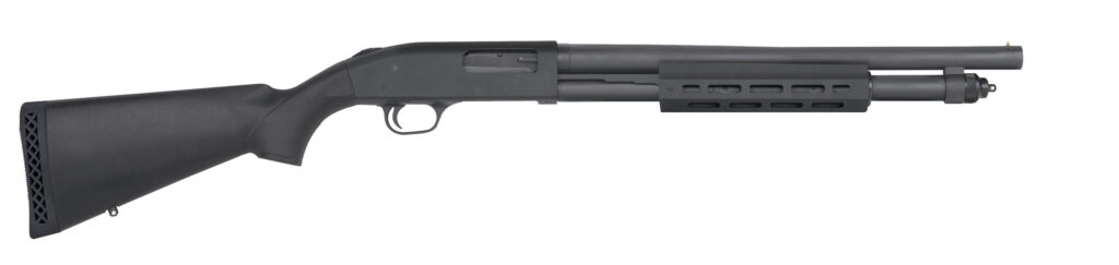 Mossberg 590A1 12 gauge pump shotgun with black synthetic stock and M-LOK forend