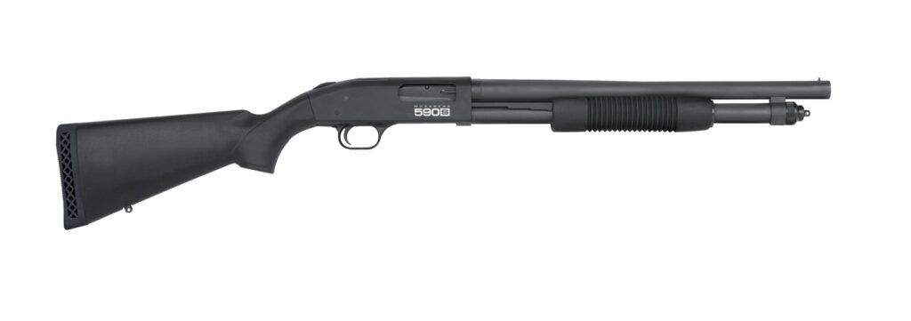 Mossberg 590S 12 gauge optic-ready pump-action shotgun with black synthetic stock