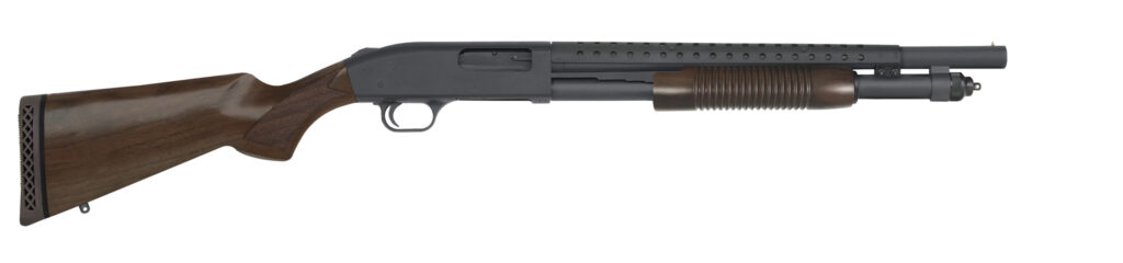 Mossberg 590 Retrograde 12 gauge pump shotgun with 18.5-inch heat-shield barrel