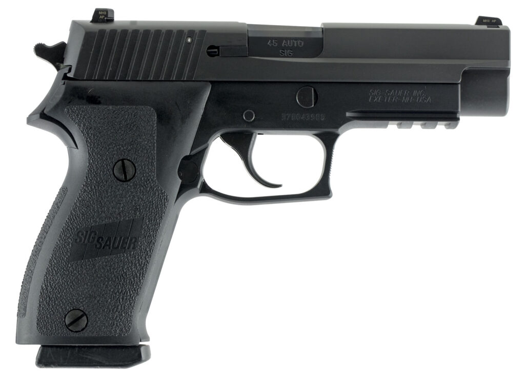 SIG Sauer P220 full-size .45 ACP pistol with 4.4-inch barrel and night sights