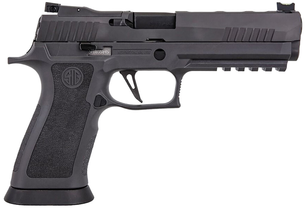 Sig Sauer P320 X-Five Legion 9mm handgun with 5-inch barrel and Legion Gray finish
