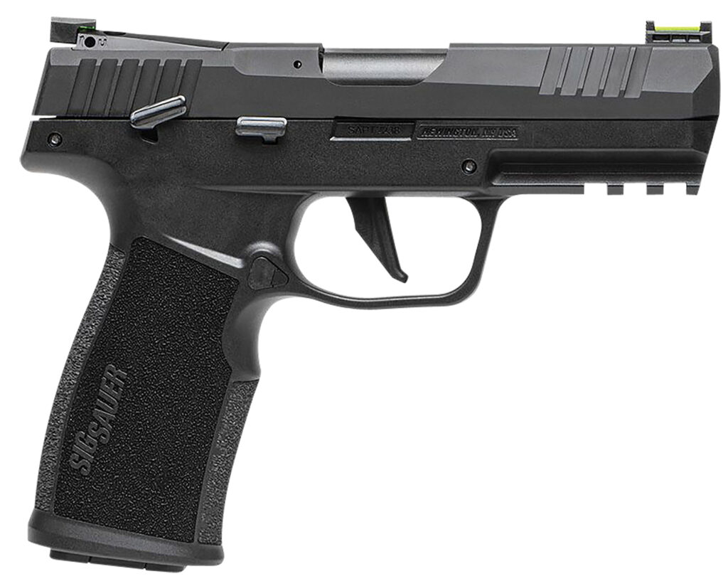 Sig Sauer P322 .22 LR handgun with 4-inch barrel, black finish, and optic-ready slide