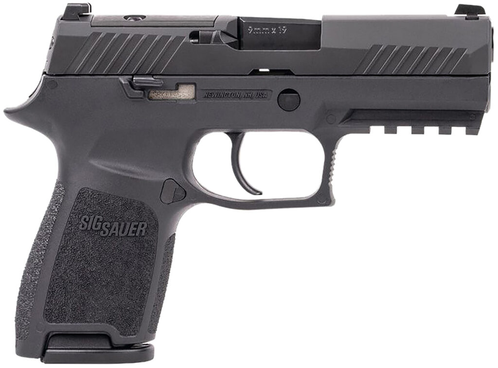 SIG Sauer P320 Compact 9mm Luger handgun with 3.9 inch barrel and black finish