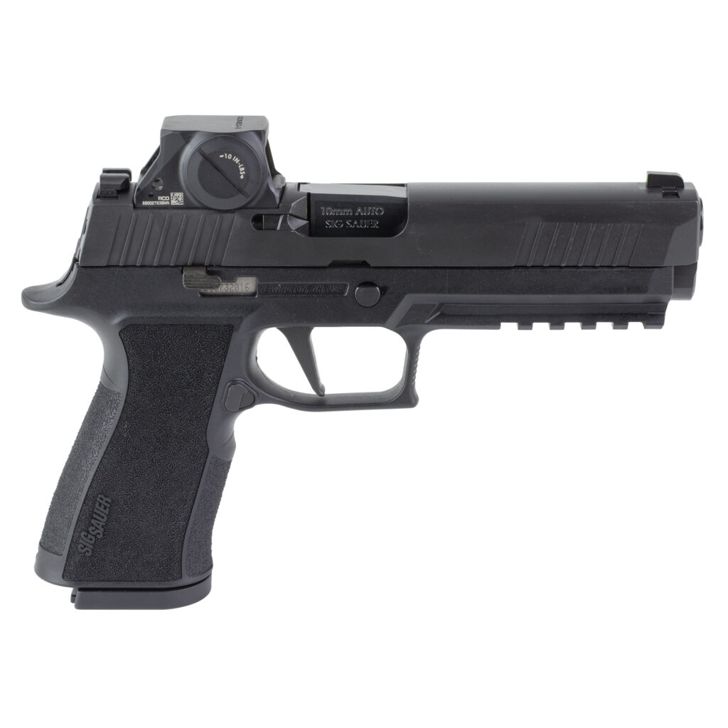 SIG SAUER P320 10mm semi-auto handgun with 5-inch barrel and black finish