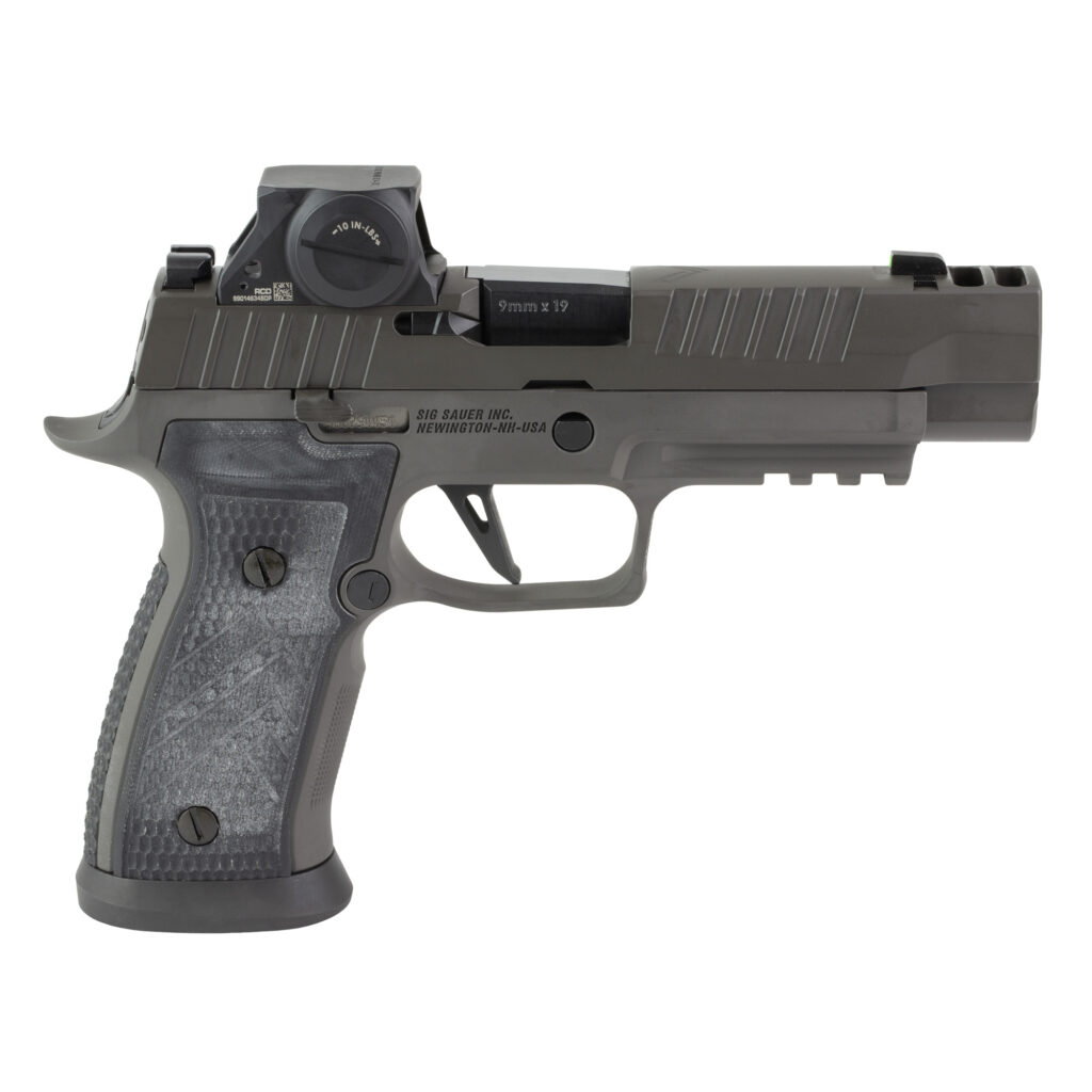 SIG SAUER P320 AXG LEGION 9mm handgun with AXG grip module and night sights