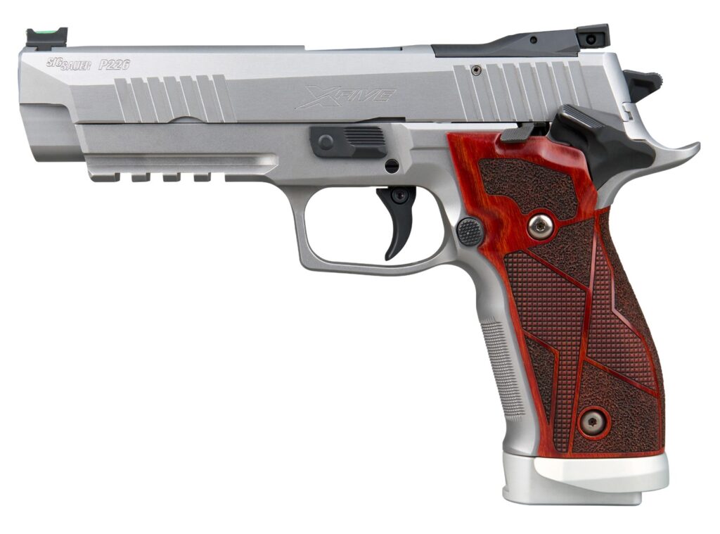 Sig Sauer P226 XFive Classic 9mm handgun with 5-inch barrel and Cocobolo grips