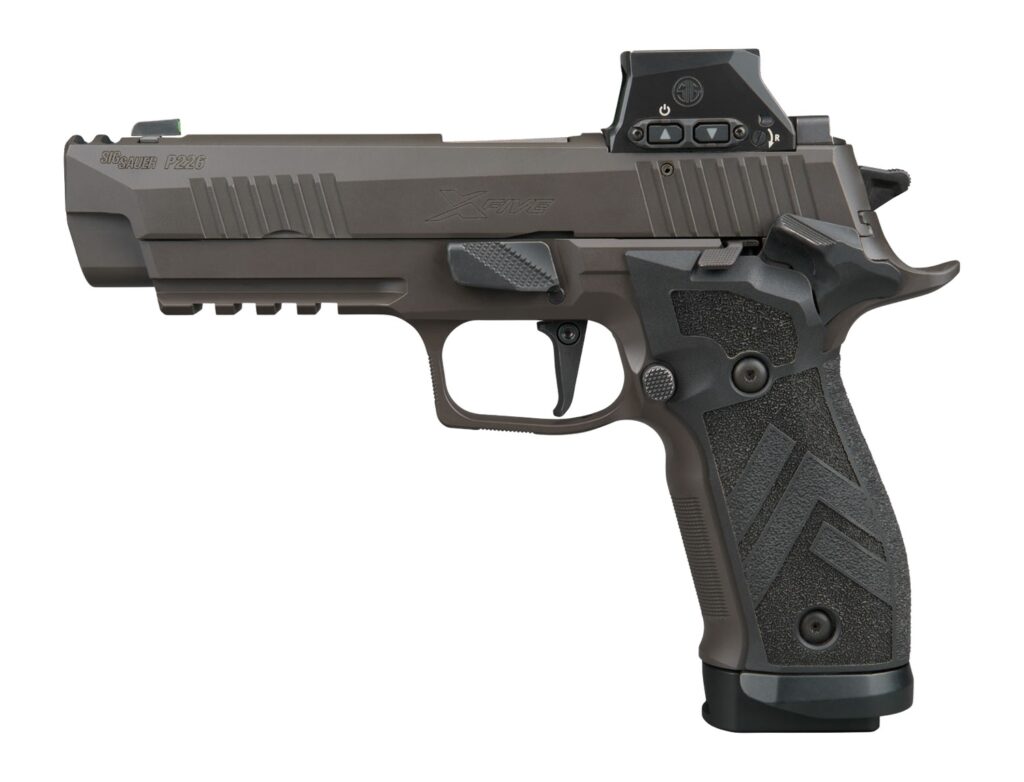 Sig Sauer P226 XFive Legion 9mm handgun with ROMEO-X optic and Legion Gray finish