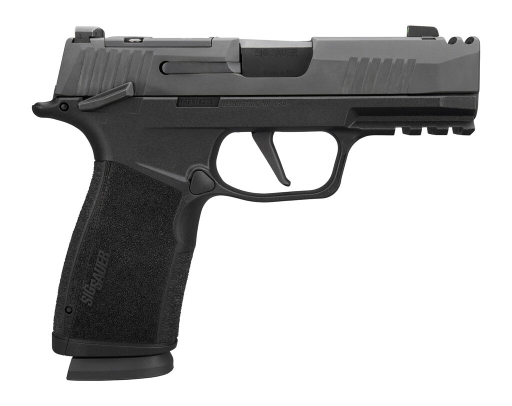 Sig Sauer P365 XMACRO COMP 9mm handgun with black finish and 3.1-inch barrel