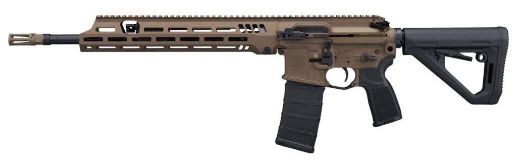 Sig Sauer 516 G3 rifle with 16-inch threaded barrel and bronze Cerakote finish