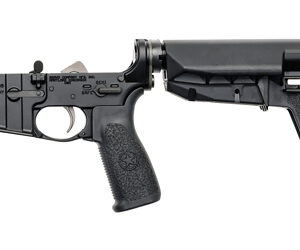 BCM complete lower receiver with SOPMOD stock, black anodized finish, and polymer grip