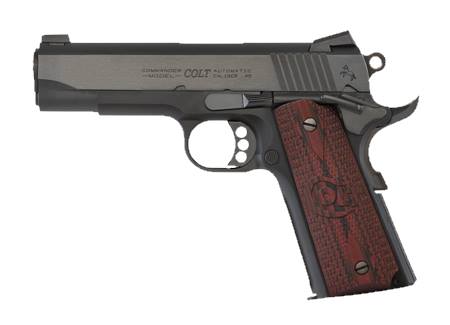 Colt Lightweight Commander .45 ACP pistol with 4.25-inch barrel and black cherry G10 grips