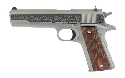 Colt 1911C Govt .45 ACP 5-inch stainless engraved handgun