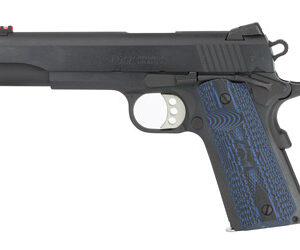 COLT 1911 Competition Pistol .45 ACP with 5-inch barrel, blued finish, and blue G10 grips