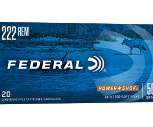 FED PWRSHK 222REM 50GR SP 20/200 - Centurion Armament Co FED PWRSHK 222REM 50GR SP 20/200