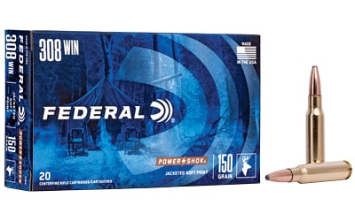 FED PWRSHK 308WN 150GR SP 20/200 - Centurion Armament Co FED PWRSHK 308WN 150GR SP 20/200