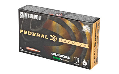FED GOLD MDL 6MMCRD 107GR SMK 20/200 - Centurion Armament Co FED GOLD MDL 6MMCRD 107GR SMK 20/200