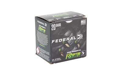 FED RAPTOR STEEL 20GA 3" 1OZ #3 25 - Centurion Armament Co FED RAPTOR STEEL 20GA 3" 1OZ #3 25