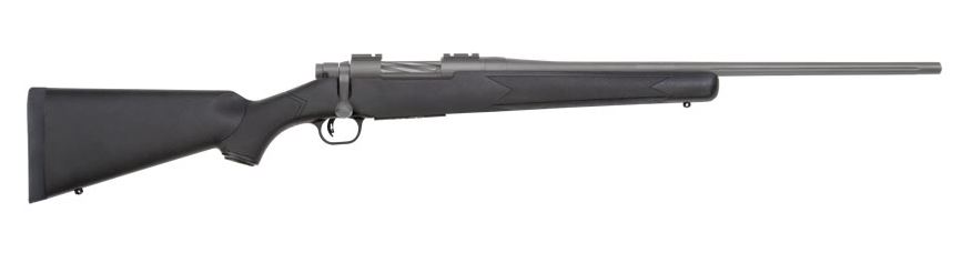 Mossberg Patriot .450 Bushmaster rifle with 20-inch threaded barrel and black synthetic stock
