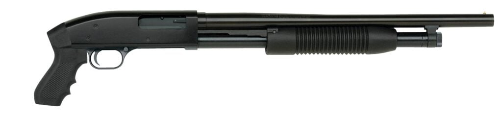 Maverick 88 Cruiser 12 gauge pump shotgun with 18.5-inch blued barrel and pistol grip