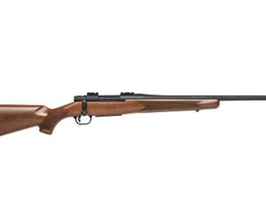 Mossberg Patriot bolt action rifle with 22 inch fluted barrel and walnut stock
