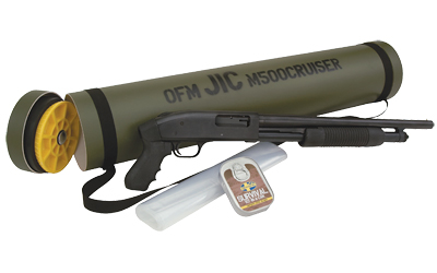 Mossberg 500 JIC Cruiser 12 gauge pump shotgun with black synthetic pistol grip and green storage tube