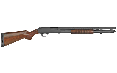 Mossberg 590 Retrograde 12 gauge pump-action shotgun with walnut stock