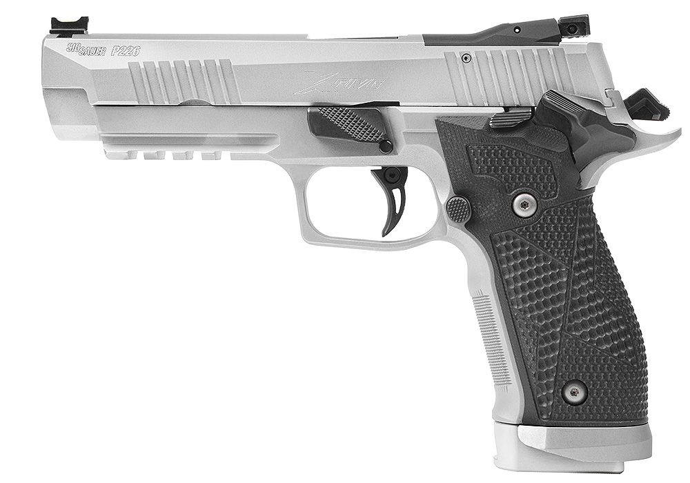 SIG Sauer P226 XFIVE 9mm handgun with 5-inch barrel and adjustable sights