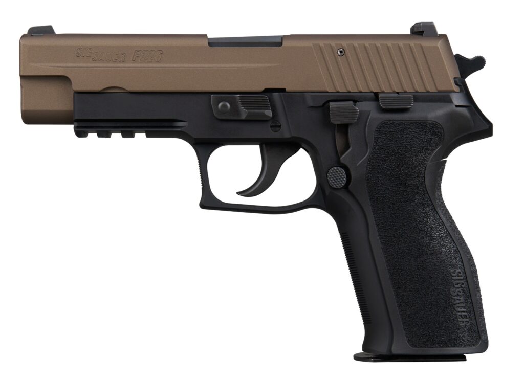 Sig Sauer P226 Freedom 9mm handgun with bronze slide and black alloy frame