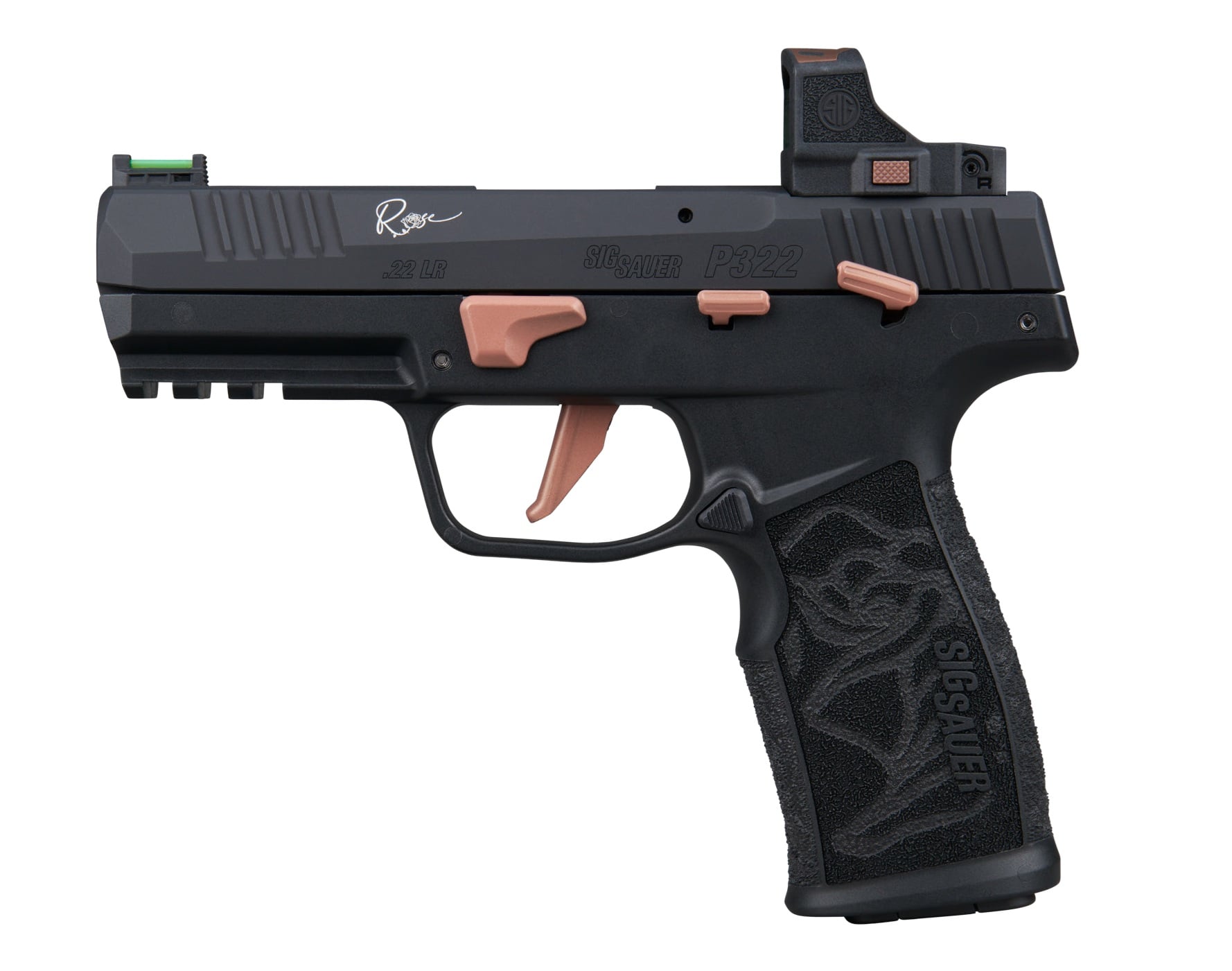 SIG SAUER P322 ROSE 22LR BLK 4" 20+1 ROM - Centurion Armament Co SIG SAUER P322 ROSE 22LR BLK 4" 20+1 ROM