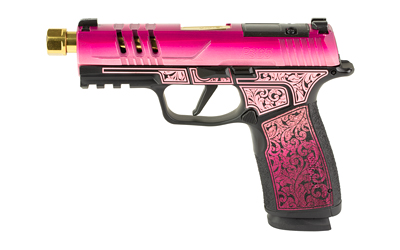 Sig Sauer 9mm semi-automatic handgun with Lady Bug Cerakote finish