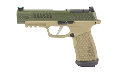 SIG P365 FUSE 9mm semi-auto handgun with ODG/TAN TOPO Cerakote finish