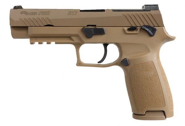 Sig Sauer P320 M17 9mm pistol with 4.7-inch barrel and Coyote PVD finish