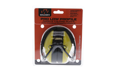 Walkers Low Profile Folding Muff black/yellow earmuff